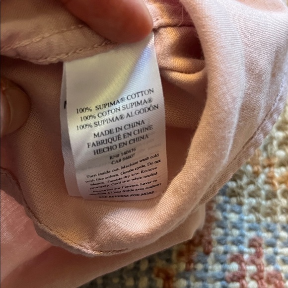 Faherty Men’s Pink Sunwashed Chambray Supima Cotton LongSleeve Shirt Size XL - Picture 7 of 9